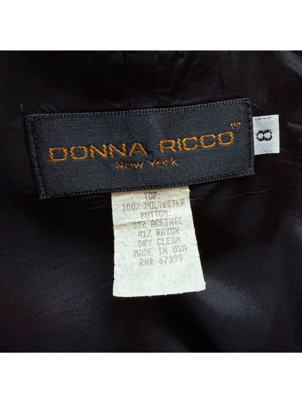 Donna Ricco Cocktail Dress Size 8 Black Sheer Top Sequins Cap Sleeve Above Knee - Picture 13 of 16